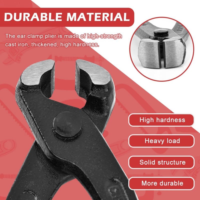 PUXING 9 inch Ear Clamp Pliers Ear Hose Clamps Tool with Gloves Pinch Pincer plier Nail Puller Ear Hose Clamps Pliers Nail Remover Pincer Crimper Tool for Pipe Hose Clamps(COLOR:as shown) - Image 3